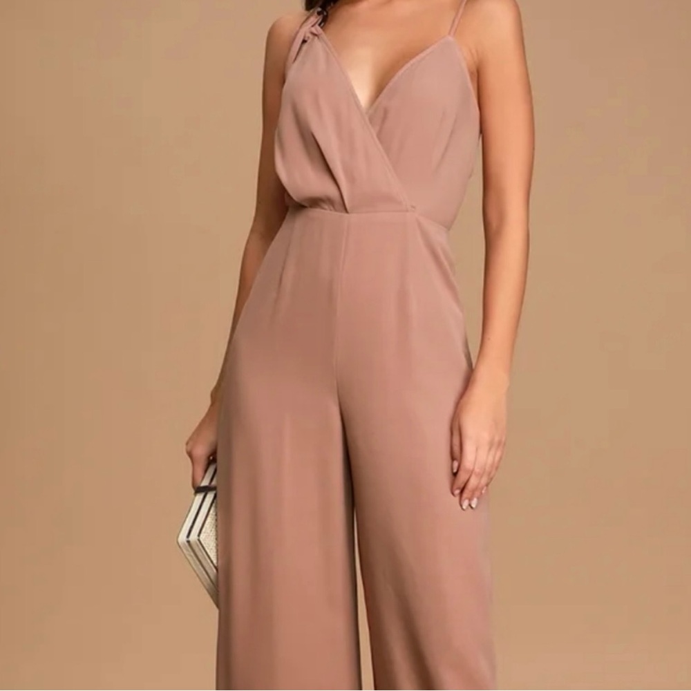 Lulus Tan Wide Leg Jumpsuit for Women NWT - Picture 2 of 10
